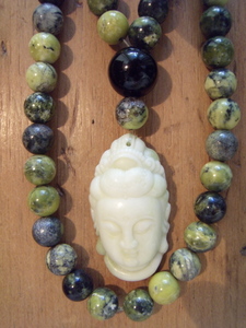 Serpentine and Jade Mala